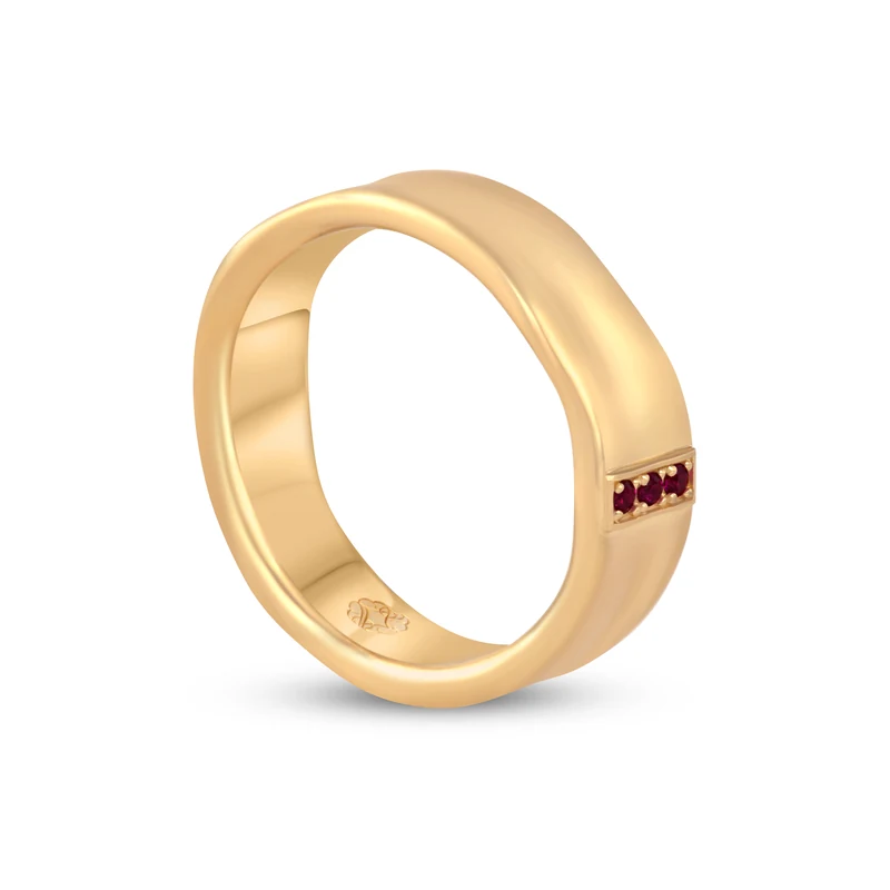 Diamond & Ruby Ring — Men, Yellow Gold — View ring 2