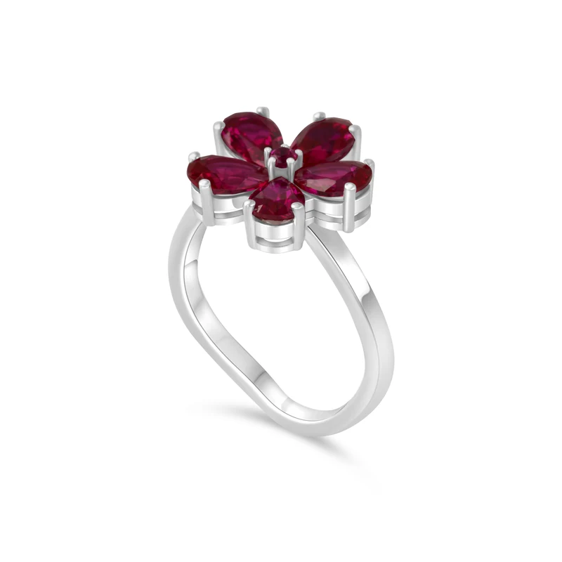 Ruby Ring — Women, White Gold — View ring 2