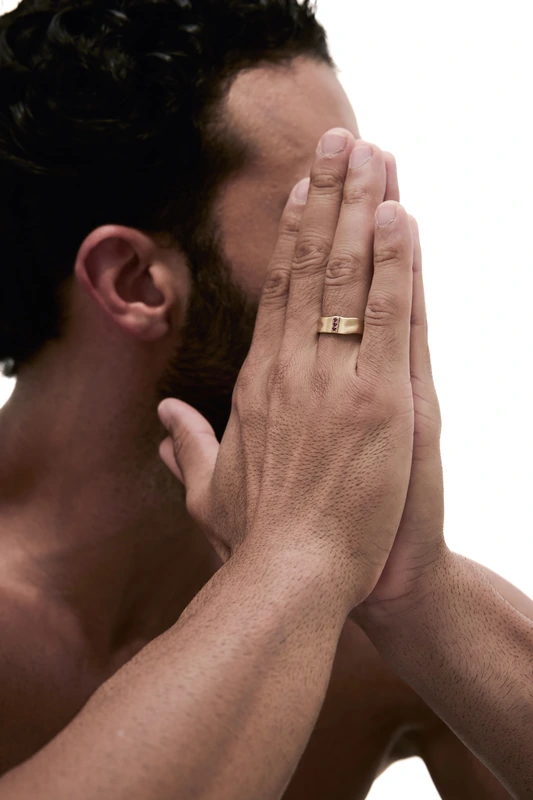 Diamond & Ruby Ring — Men, Yellow Gold — View ring 9