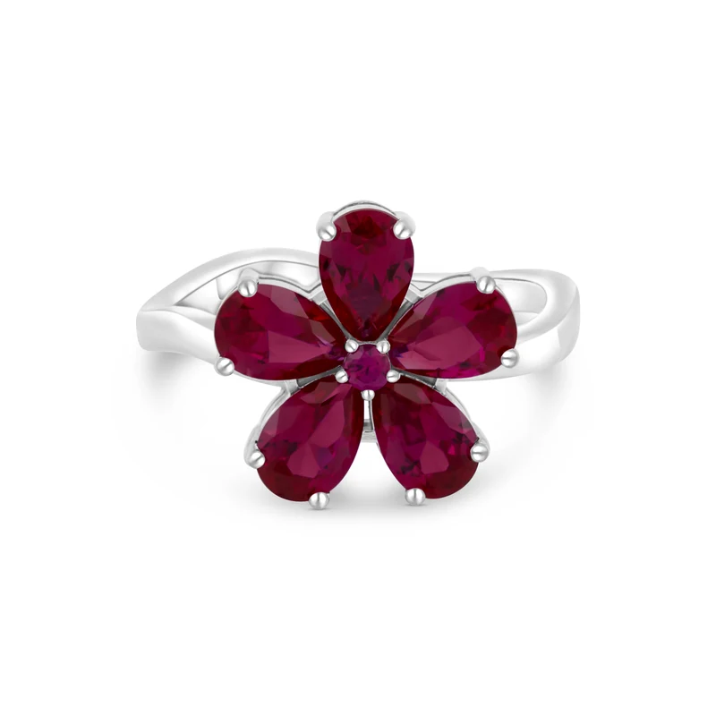 Ruby Ring — Women, White Gold — View ring 3
