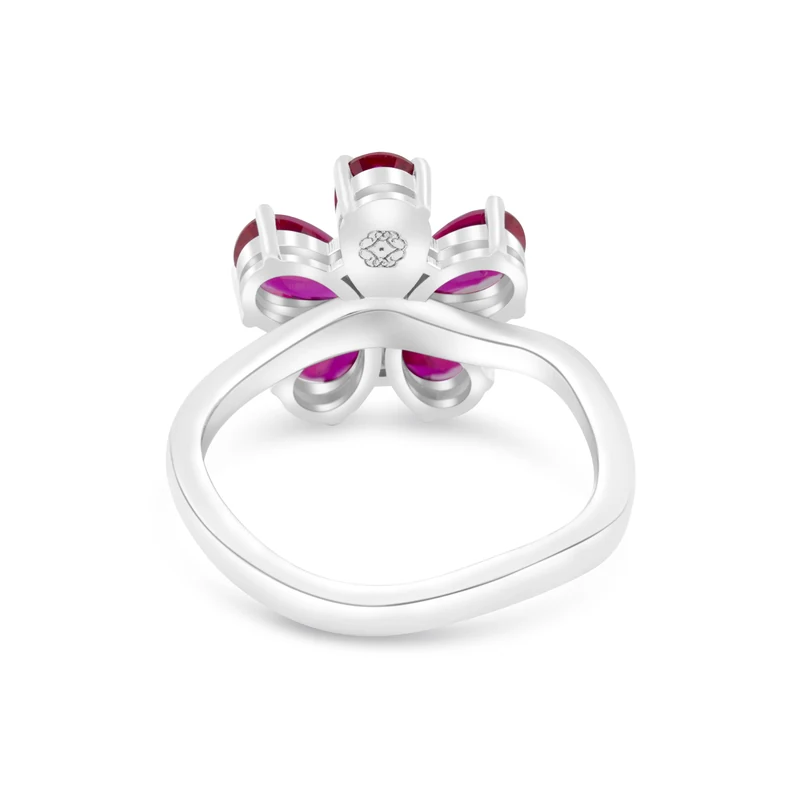 Ruby Ring — Women, White Gold — View ring 4