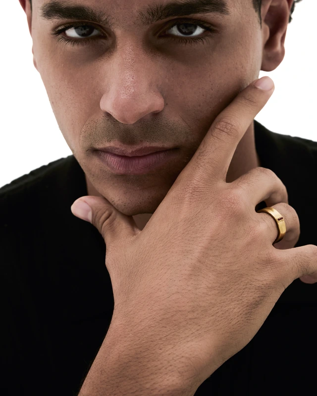 Diamond & Ruby Ring — Men, Yellow Gold — View ring 7