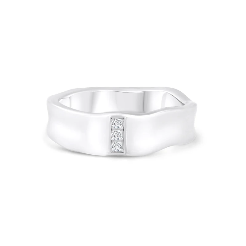 White Gold Ring — Men, 18K White Gold