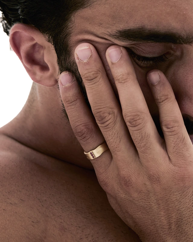 Diamond & Ruby Ring — Men, Yellow Gold — View ring 8