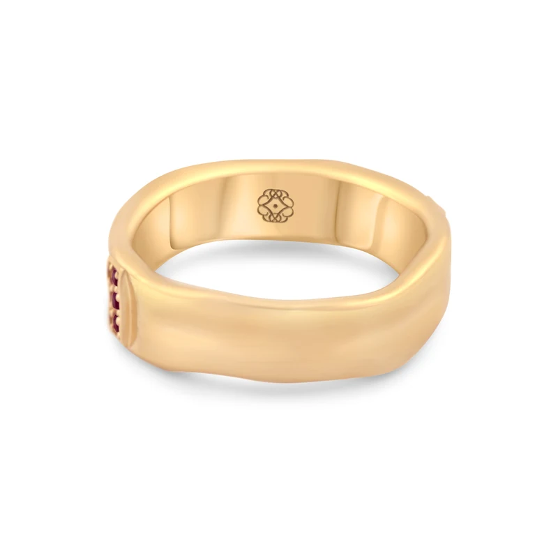 Diamond & Ruby Ring — Men, Yellow Gold — View ring 4