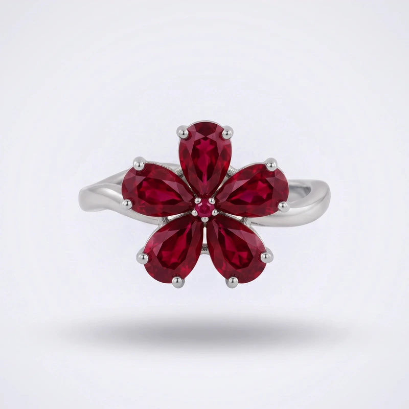 Ruby Ring — Women, White Gold